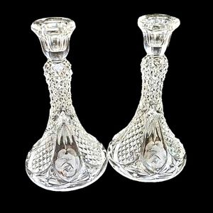 Vintage Crystal Candle Holders